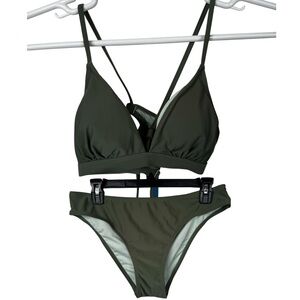 Cupshe Olive Green Bikini Set